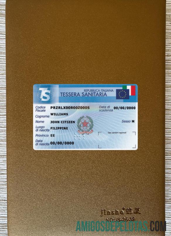 Italy Tessera Sanitaria (health Insurance Card) olhar de foto frente modelo